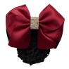 Résille rouge et strass carré pour cheveux