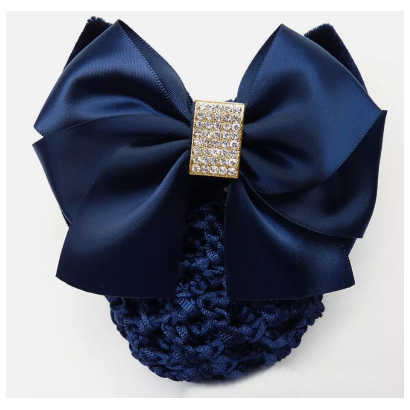 Résille marine et strass carré pour cheveux