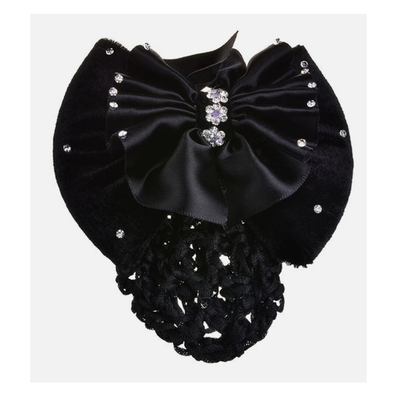 Résille noir et velours strass pour cheveux