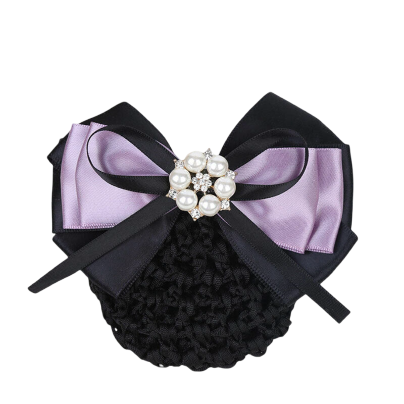 Résille mauve et noir avec perles pour cheveux
