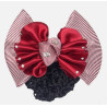 Résille rouge rayé strass pour cheveux