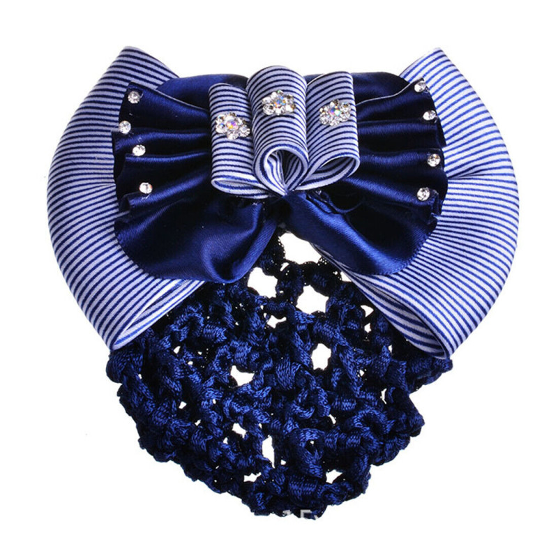 Résille bleu marine rayé strass pour cheveux