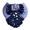 Résille bleu marine rayé strass pour cheveux