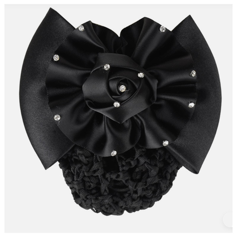 Résille rose noir strass pour cheveux