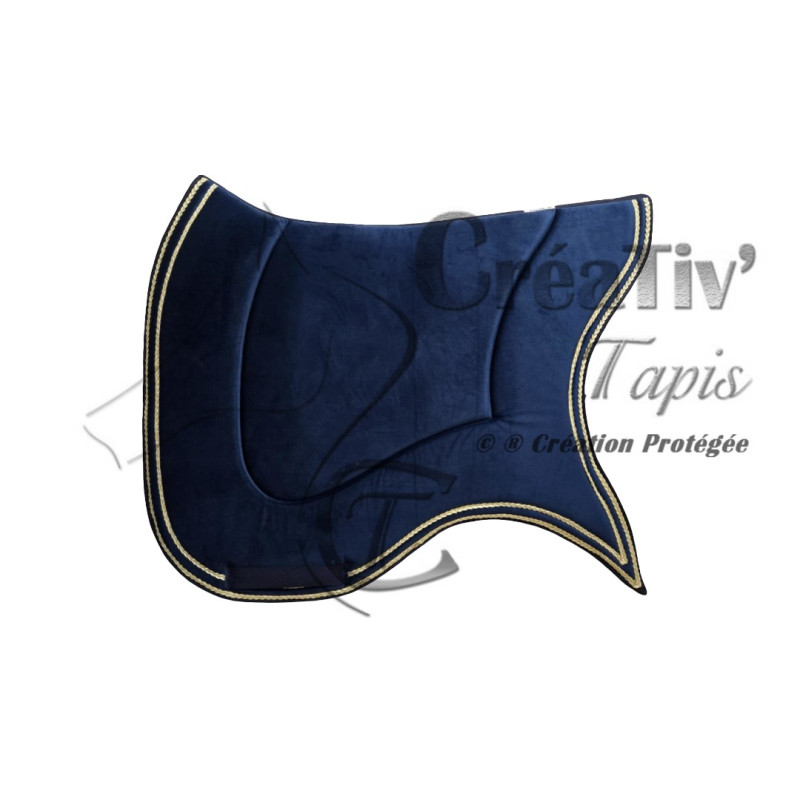 Tapis Pointe Ibérique velours bleu nuit
