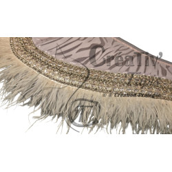 Ensemble tapis de surfaix et collier plumes roses