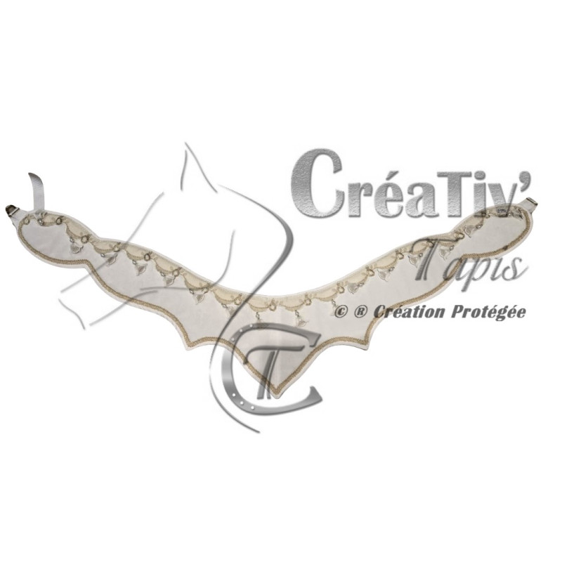 Collier d'encolure velours blanc