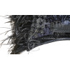 Ensemble tapis de surfaix et collier plumes noires