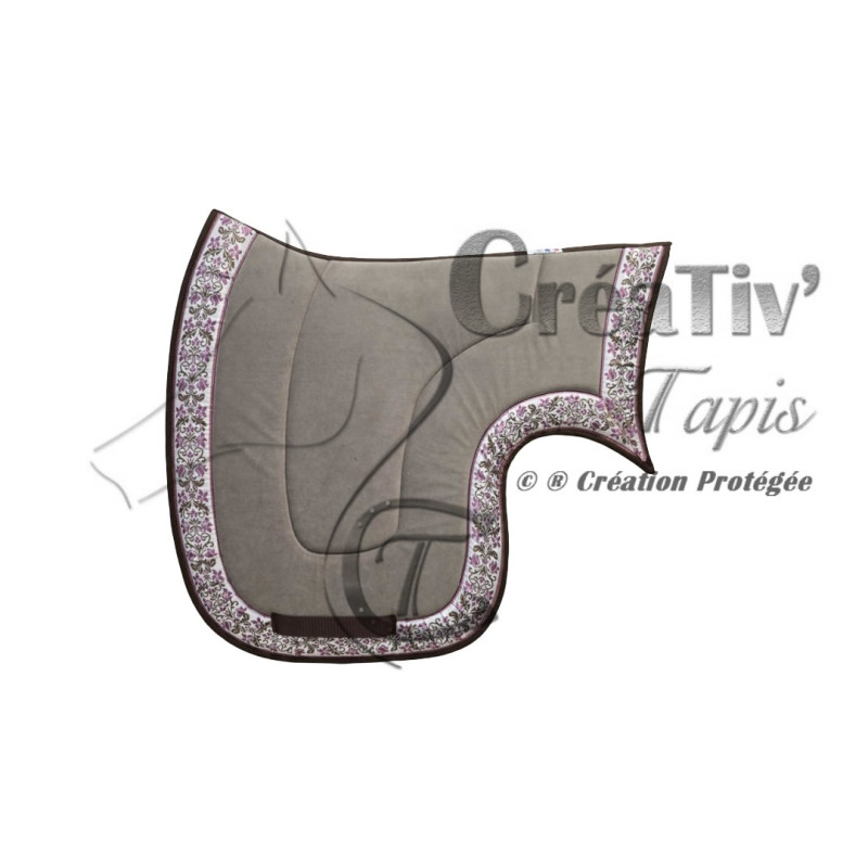 Tapis Forme de selle 2 pointes velours beige