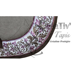 Tapis Forme de selle 2 pointes velours beige