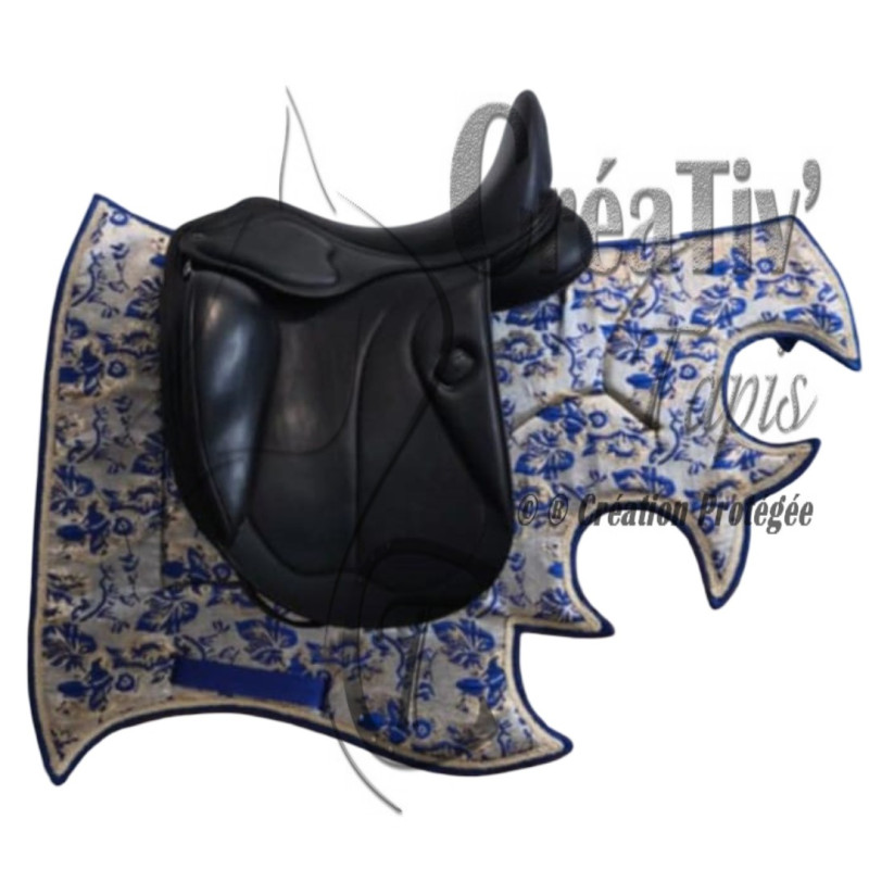 Tapis Luna baroque bleu roi