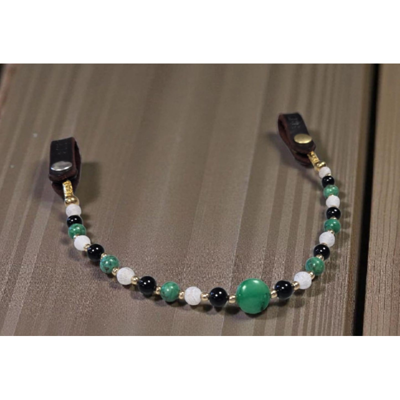 Frontal Lithothérapie n° 51 Turquoise africaine/agathe aventurine