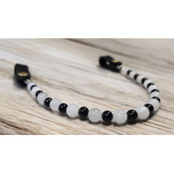 Frontal Lithothérapie n° 47 Quartz rose/Agate noire