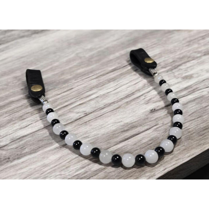 Frontal Lithothérapie n° 47 Quartz rose/Agate noire