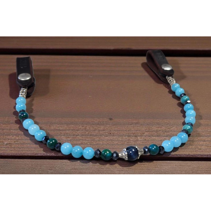 Frontal Lithothérapie n° 6 Oeil du tigre/Amazonite