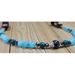 Frontal Lithothérapie n° 6 Oeil du tigre/Amazonite