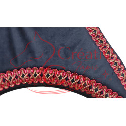 Tapis Pointe ibérique velours noir et rouge