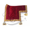Ensemble Tapis Tricarré et collier velours framboise