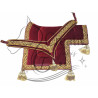 Ensemble Tapis Tricarré et collier velours framboise