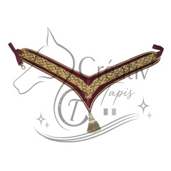 Ensemble Tapis Tricarré et collier velours framboise