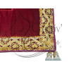 Ensemble Tapis Tricarré et collier velours framboise