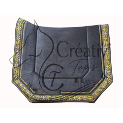 Tapis Coins coupés velours noir et or