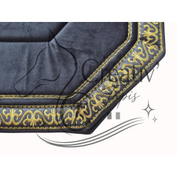 Tapis Coins coupés velours noir et or
