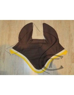 Bonnet cheval marron et jaune