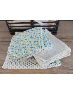 Lingettes lavables liberty bleu