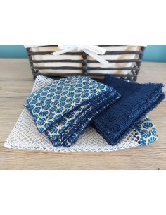 Lingettes lavables bleu marine