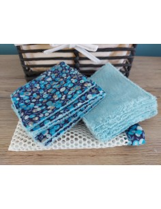 Lingettes lavables bleu turquoise